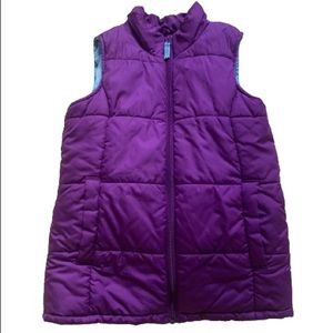 Lands’ End Kids Purple Puffer Vest Girls 6x 7